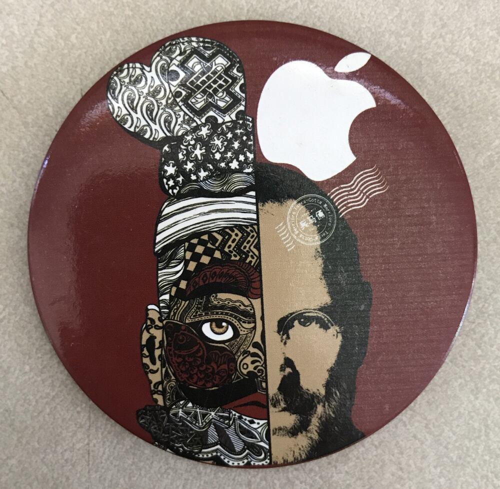 RARE 2008 Apple Store Beijing China Steve Jobs Terra Cotta Warriors Pin Button